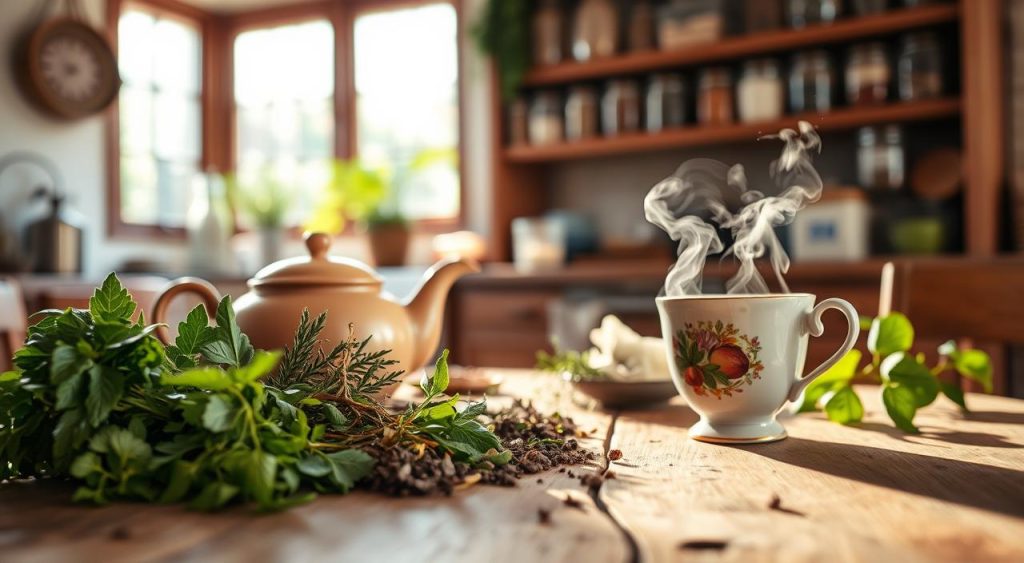 brewing herbal tea