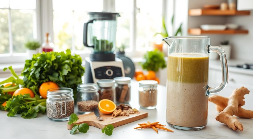 detox smoothie preparation