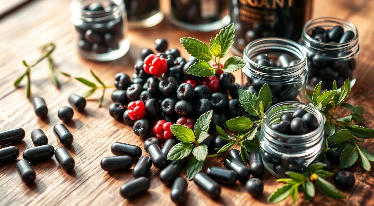 Elderberry and oregano supplements