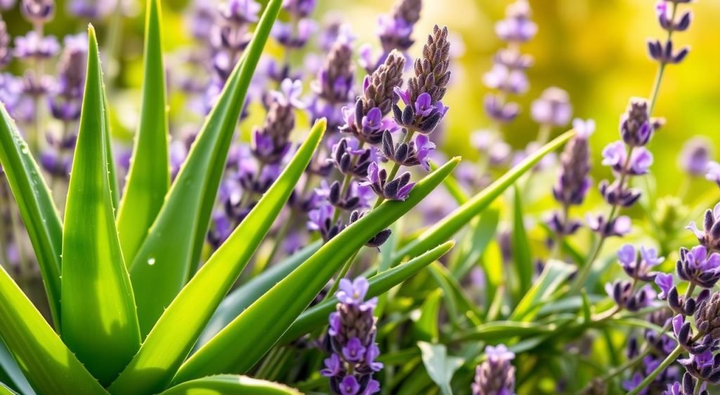 Aloe Vera and Lavender Hair-Strengthening Herbs